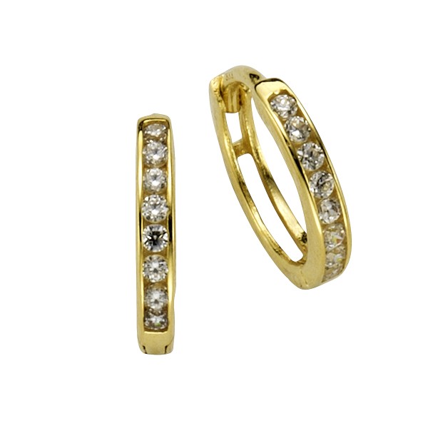Ohrring 375/- Gold 1,2cm Zirkonia