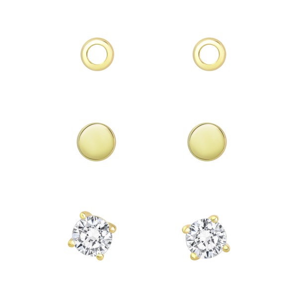 Ohrstecker 925/- Sterling Silber vergoldet Zirkonia