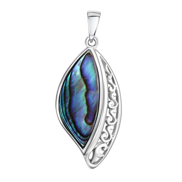 Anhänger 925/- Sterling Silber rhodiniert 3,5cm Abalone