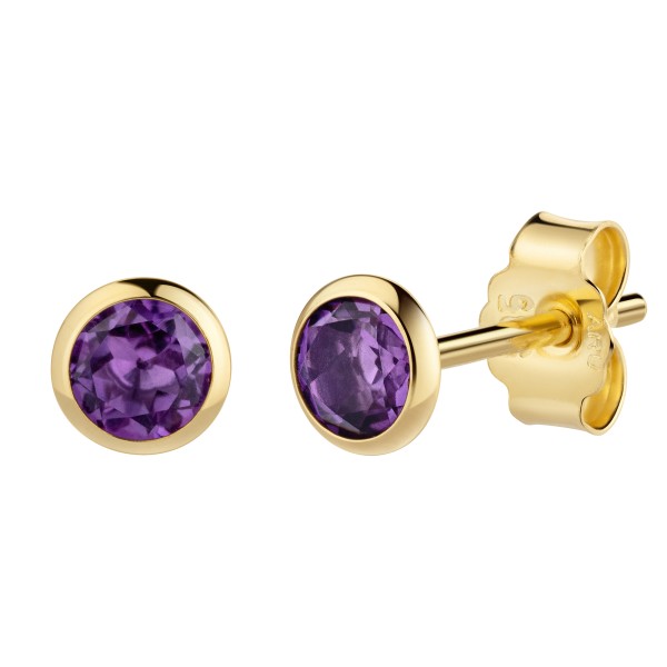 Ohrstecker 585/- Gold 0,4cm Amethyst