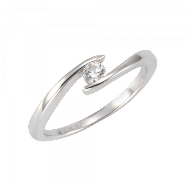 Ring 925/- Sterling Silber rhodiniert Zirkonia