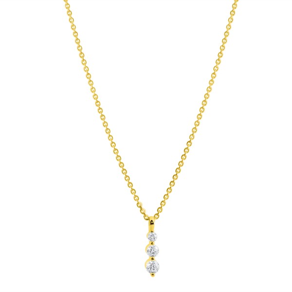 Anhänger mit Kette Ankerkette 333/- Gold 42+3cm Zirkonia