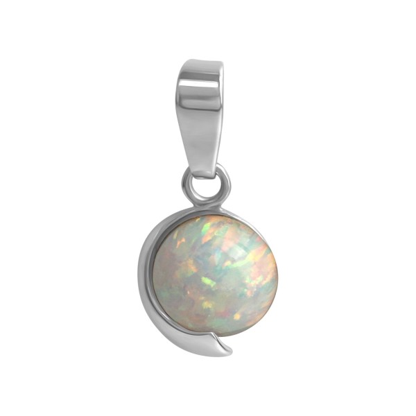 Anhänger 925/- Sterling Silber rhodiniert 1,8cm imit.Opal