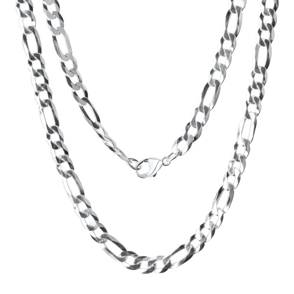 Collier Figarokette 925/- Sterling Silber versilbert 50cm