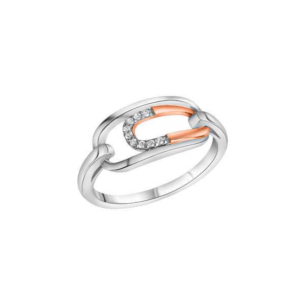 Ring 925/- Sterling Silber rotvergoldet Zirkonia