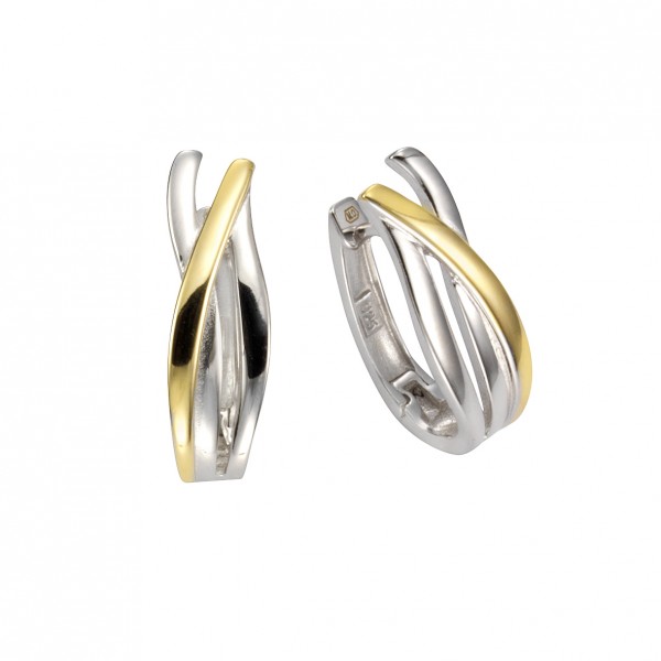 Klappcreolen 925/- Sterling Silber vergoldet (teil) 2,3cm