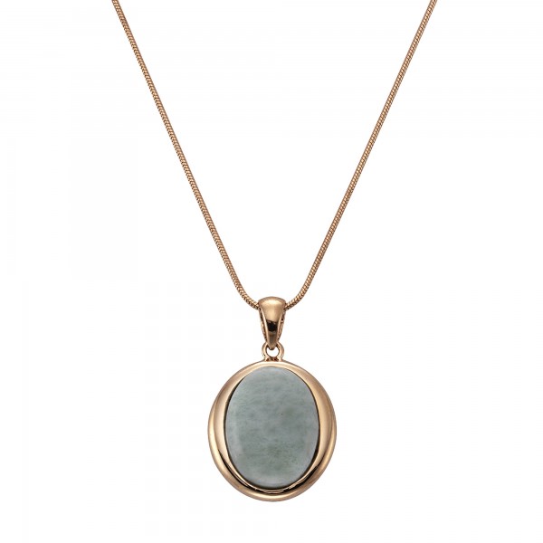Halskette Schlangenkette 925/- Sterling Silber rotvergoldet 42+5 cm Larimar