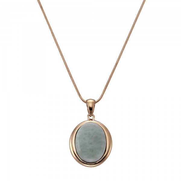 Anhänger mit Kette Schlangenkette 925/- Sterling Silber rotvergoldet 42+5 cm Larimar