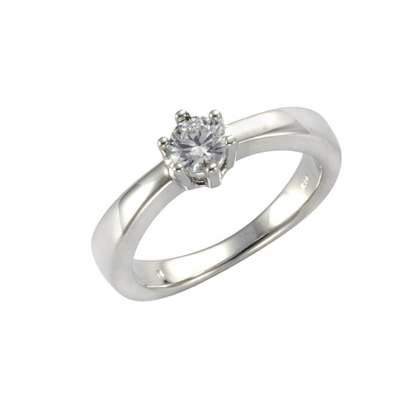 Ring 925/- Sterling Silber rhodiniert Zirkonia