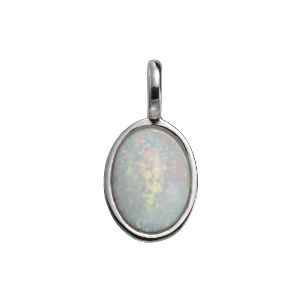 Anhänger 925/- Sterling Silber rhodiniert 1,5cm imit. Opal