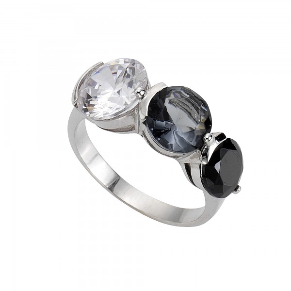 Ring 925/- Sterling Silber rhodiniert Zirkonia