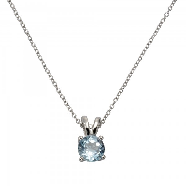 Halskette Ankerkette 925/- Sterling Silber rhodiniert 42+3cm Blautopas beh.