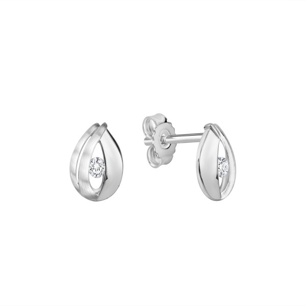 Ohrstecker 925/- Sterling Silber versilbert 0,8cm Zirkonia