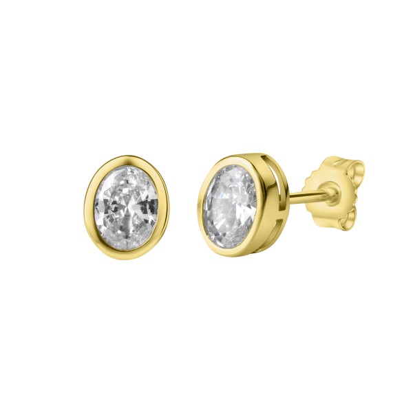 Ohrstecker 375/- Gold 0,6cm Zirkonia