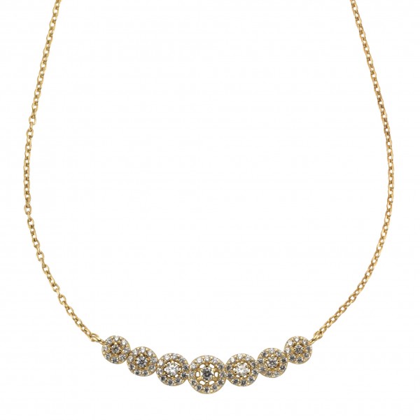 Halskette Ankerkette 585/- Gold rhodiniert (teil) 42/45cm Zirkonia