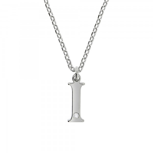 Halskette Flachpanzerkette 925/- Sterling Silber rhodiniert 45+3cm Diamant 0,008ct.
