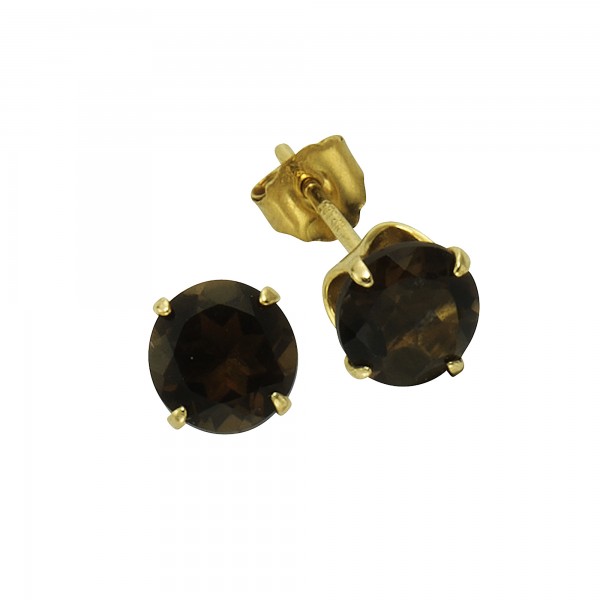 Ohrringe 585/- Gold 1,3cm Rauchquarz