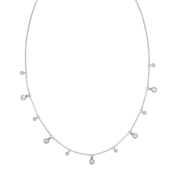 Collier Ankerkette 925/- Sterling Silber rhodiniert 40+5cm Zirkonia