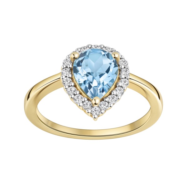 Ring 585/- Gold Blautopas beh.