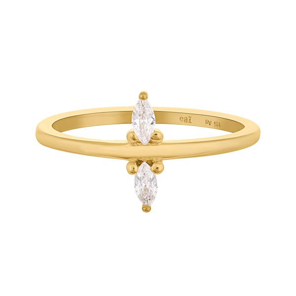cai love Ring 925/- Sterling Silber vergoldet Zirkonia