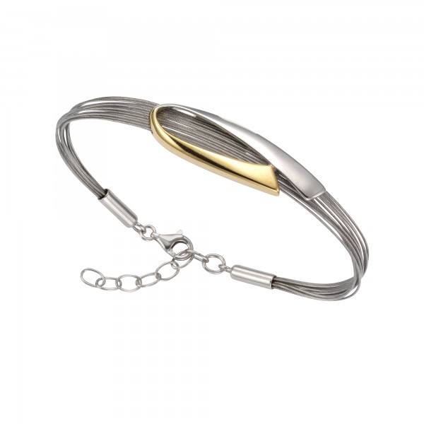 Armband 925/- Sterling Silber vergoldet (teil) 17+3cm