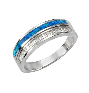 Ring 925/- Sterling Silber rhodiniert Opal