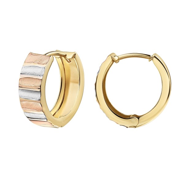 Ohrring 375 Gelbgold tricolor 375/- Gold 1,4cm ohne