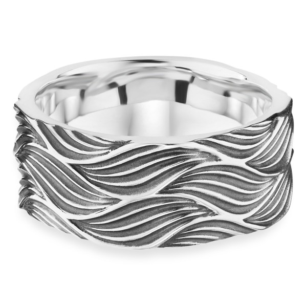 cai men Ring 925/- Sterling Silber oxidiert ohne Stein