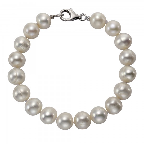 Armband 925/- Sterling Silber rhodiniert 19cm Perle