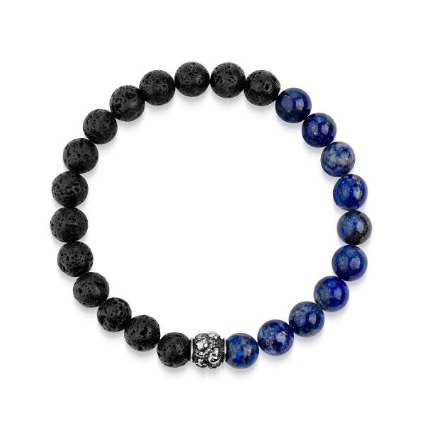 Armband Edelstahl 20cm Lapislazuli
