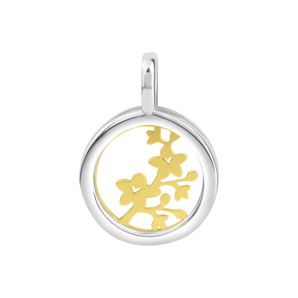 Anhänger 925/- Sterling Silber vergoldet (teil) 2,5cm Perlmutt