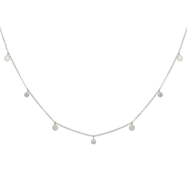 cai women Collier Erbskette 925/- Sterling Silber rhodiniert 40+5cm Zirkonia
