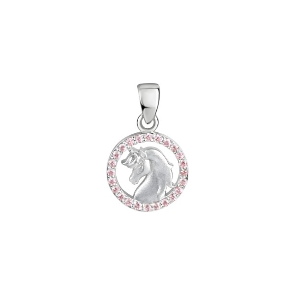 Anhänger 925/- Sterling Silber Rhodiniert 1,7cm Zirkonia