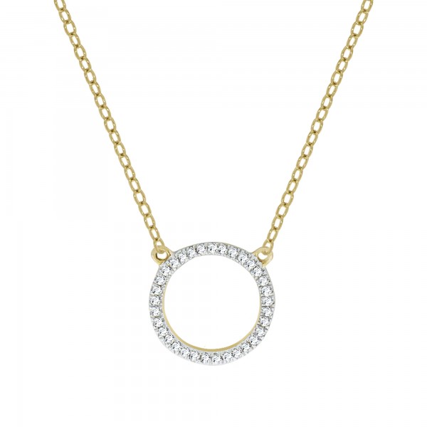 Collier 375/- Gold rhodiniert (teil) 42/45cm Diamant 0,05ct