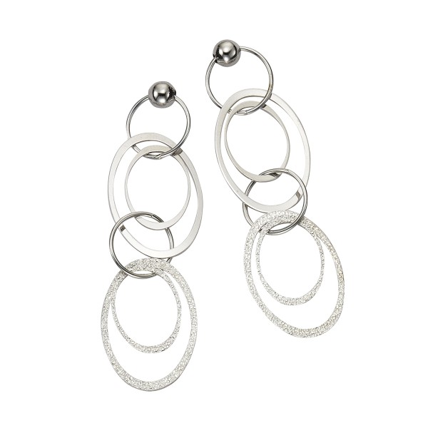 Ohrringe 925/- Sterling Silber rhodiniert 6,0cm ohne