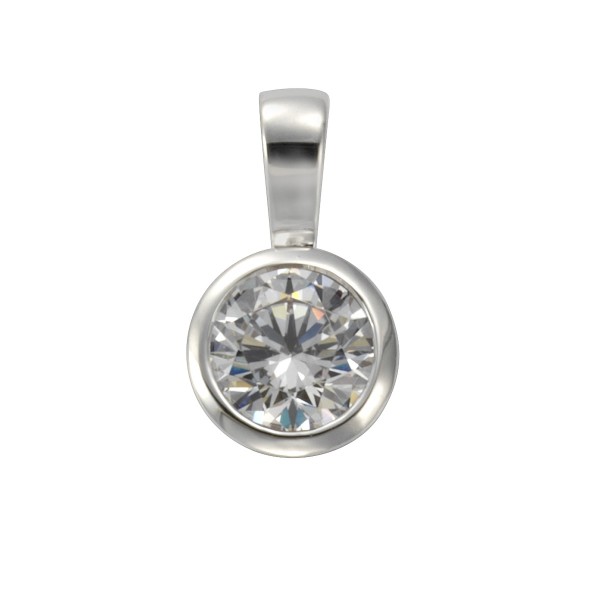 Anhänger 925/- Sterling Silber rhodiniert 1,5cm Zirkonia