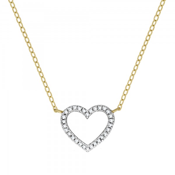 Collier Ankerkette 375/- Gold rhodiniert (teil) 42/45cm Diamant 0,055ct