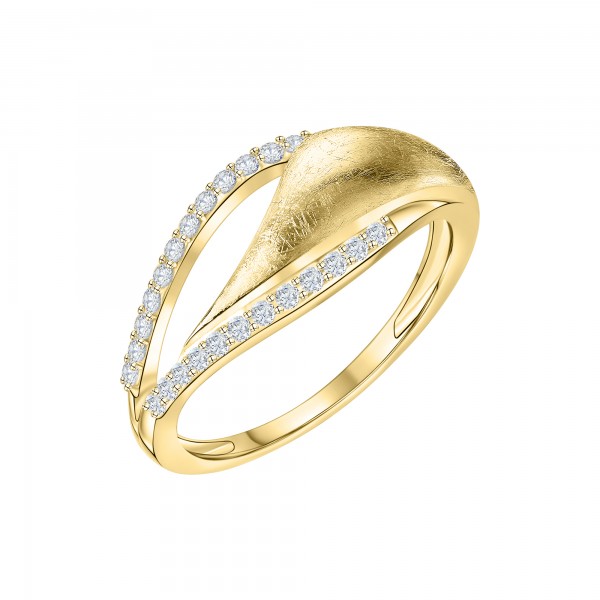 Ring 585/- Gold rhodiniert (teil) Zirkonia