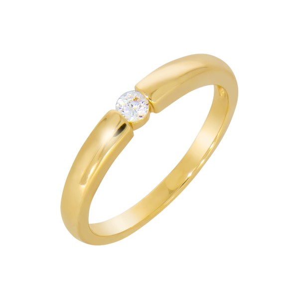 Ring 925/- Sterling Silber vergoldet Zirkonia