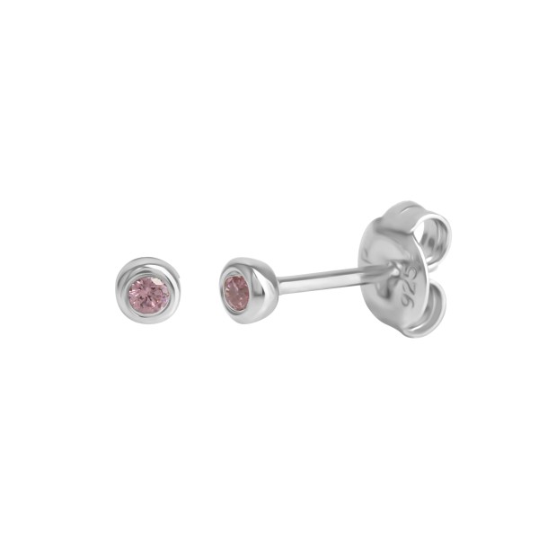 Ohrstecker 925/- Sterling Silber rhodiniert 0,3cm Zirkonia