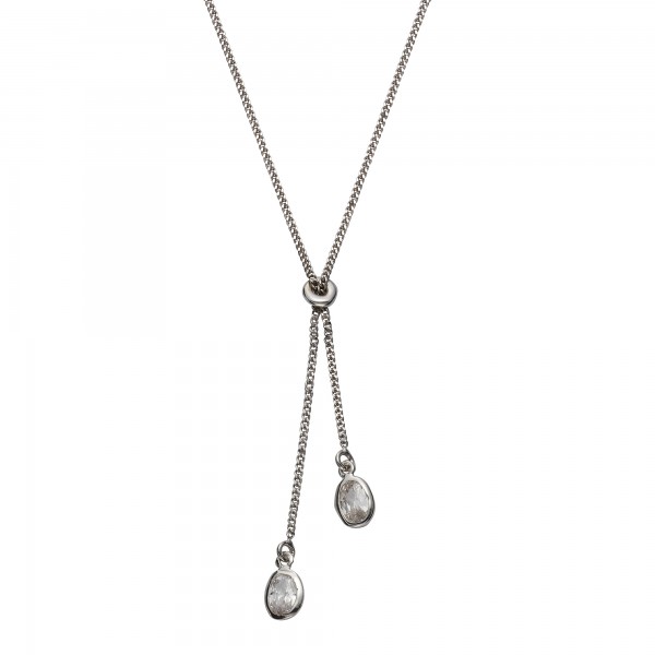 Collier 925/- Sterling Silber rhodiniert 41cm Zirkonia