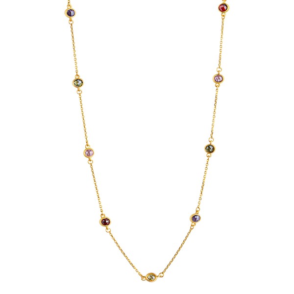 Halskette Ankerkette 375/- Gold vergoldet 42/45cm Zirkonia