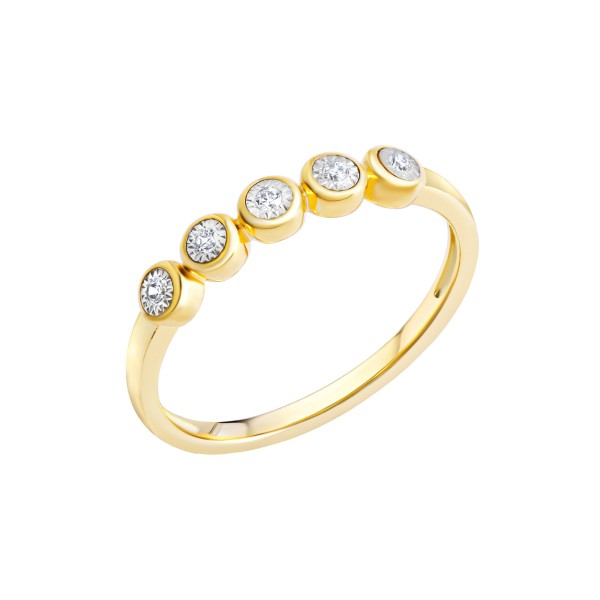 Damen Diamantring 585/- Gold rhodiniert (teil) Brillant 0,05ct.