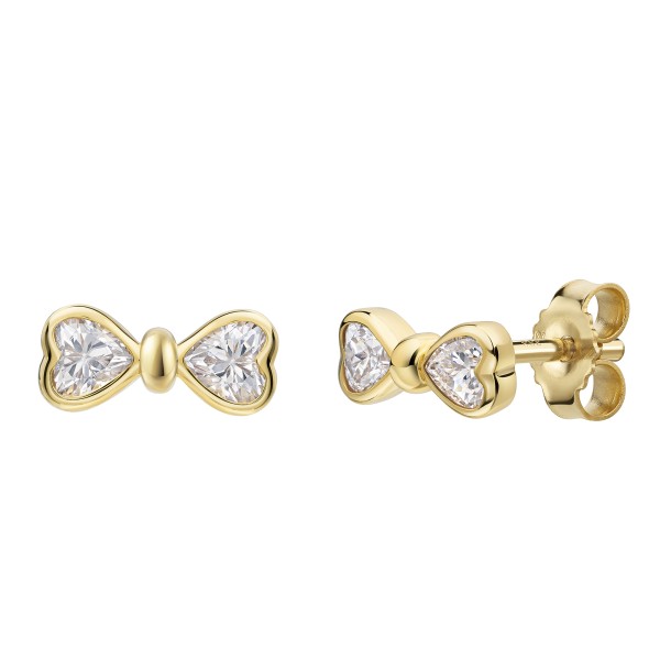 Ohrstecker 375 Gelbgold Zirkonia 375/- Gold 0,4cm Zirkonia