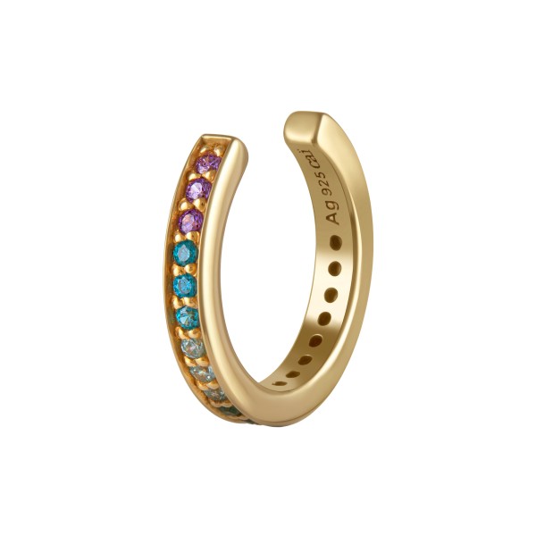 cai love Ear Cuff 925/- Sterling Silber vergoldet 0,9cm Zirkonia