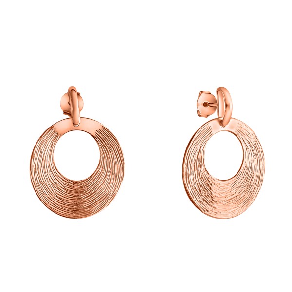 Ohrringe 925/- Sterling Silber rotvergoldet 3,2cm ohne Stein