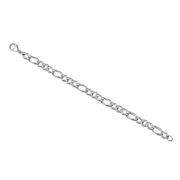 Armband Figarokette 925/- Sterling Silber versilbert 21cm