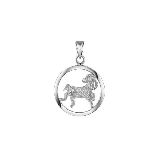 Anhänger 925/- Sterling Silber Rhodiniert 2,1cm Weißtopas