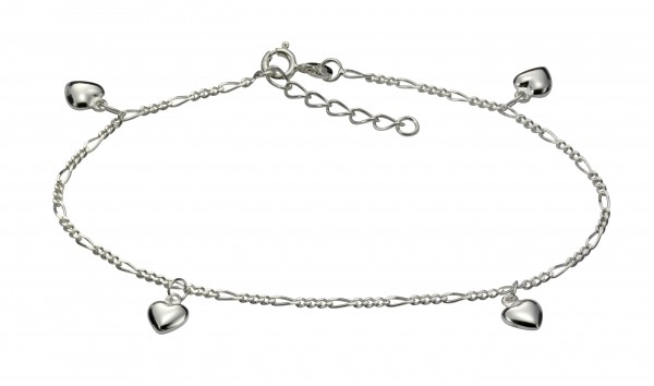 Fusskette 925/- Sterling Silber rhodiniert 22,5cm