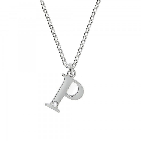 Halskette Flachpanzerkette 925/- Sterling Silber rhodiniert 45+3cm Diamant 0,008ct.